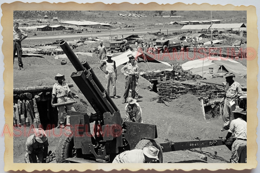 40s WW2 Vietnam FRENCH WAR ARTILLERY ANTI AIRCRAFT GUN OLD Vintage Photo 52314