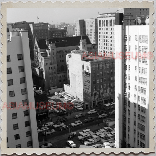 50s LOS ANGELES CALIFORNIA DOWNTOWN STREET BUILDING OLD VINTAGE USA Photo 10206