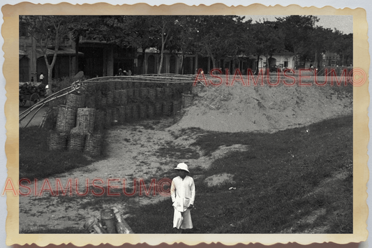 40s WW2 Vietnam HANOI WAR ANTI JAPANESE AIR RAID SHELTER OLD Vintage Photo 04304