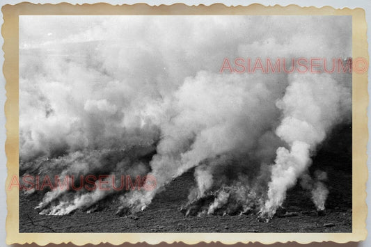 50s Vietnam SAIGON FOREST FIRE WAR BOMBING VILLAGE MOUNTAIN  Vintage Photo 1573