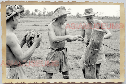 40s WW2 Vietnam HANOI INDOCHINA WAR ARMY MAN TOPLESS SOLDIER Vintage Photo 23829