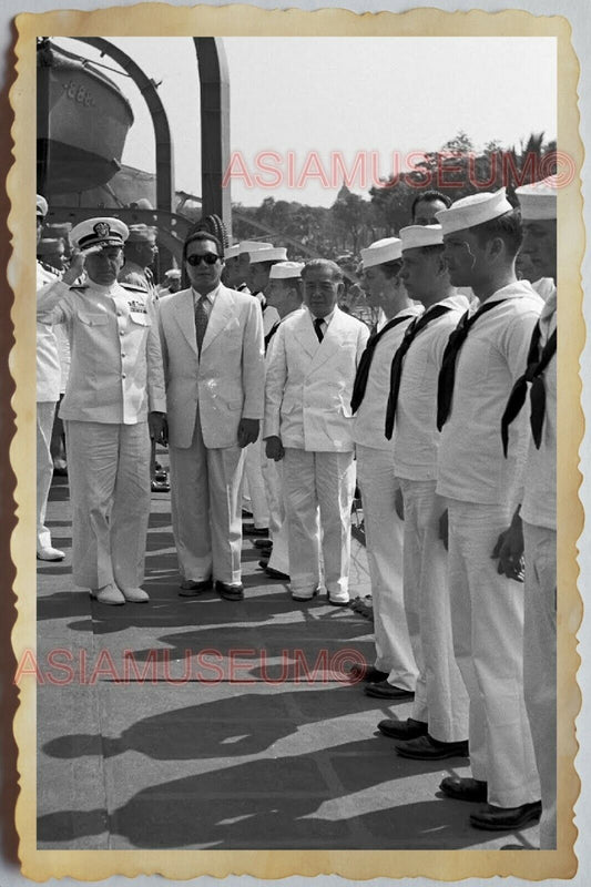 50s Vietnam SAIGON FRENCH NAVY ARMY BAO DAI FLAG GROUP GENERAL Vintage Photo 690