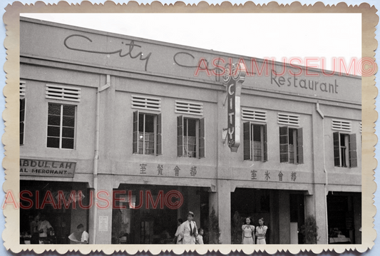 WW2 City Cafe Restaurant Street Scene Shop Lady Vintage Singapore Photo 26297