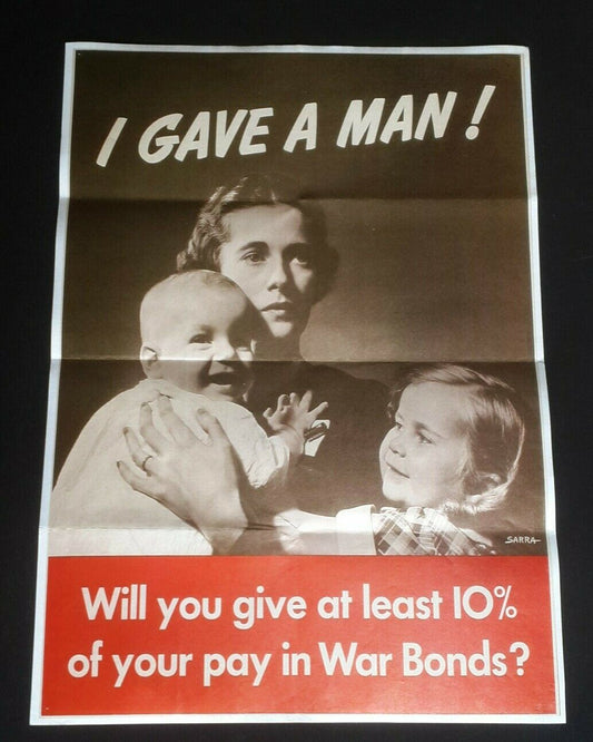 1943 WW2 USA AMERICA BABY TODDLER CHILDREN GIRL BOY WOMEN WAR PROPAGANDA POSTER