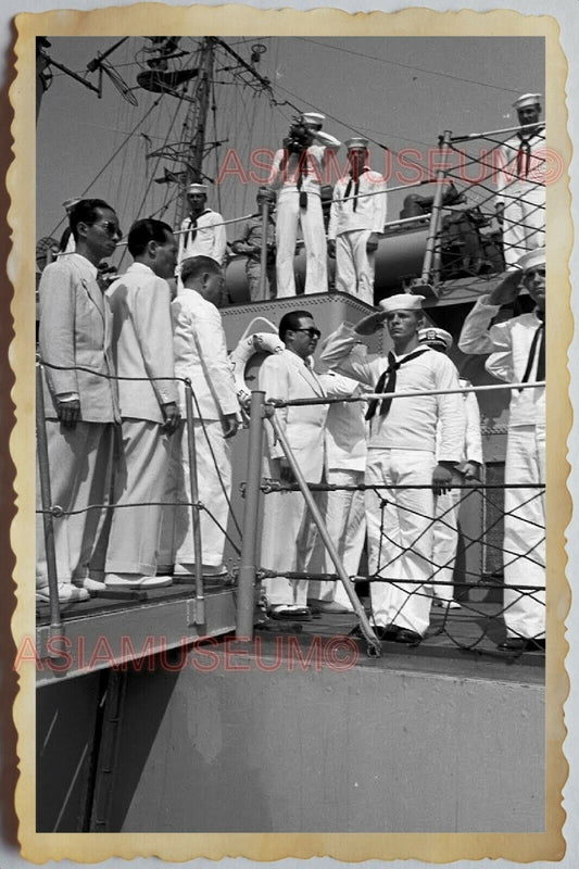 50s Vietnam SAIGON NAVY WARSHIP GENERAL CAPTAIN SAILOR CRUISE Vintage Photo 475