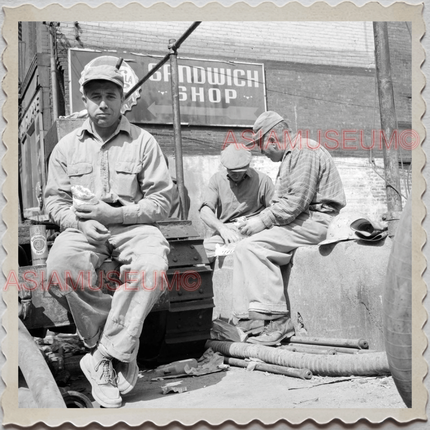 50s HARLEM MANHATTAN NEW YORK CITY STREET CONSTRUCTION WORK OLD USA Photo 12228