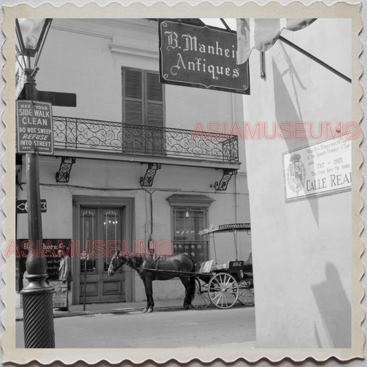 50s NEW ORLEANS LOUISIANA CITY MISSISSIPPI ROYAL STREET HORSE OLD USA Photo 9507