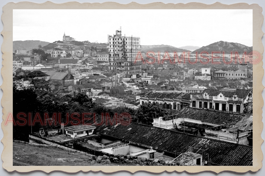 40's MACAU MACAO GUIA HILL HARBOR TAIPA COLOGNE VIEW Vintage Photo 澳门旧照片 27586