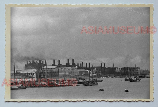 HUANG PU RIVER HARBOR FACTORY SHIP B&W Vintage China Shanghai Photo 中国上海老照片 #130