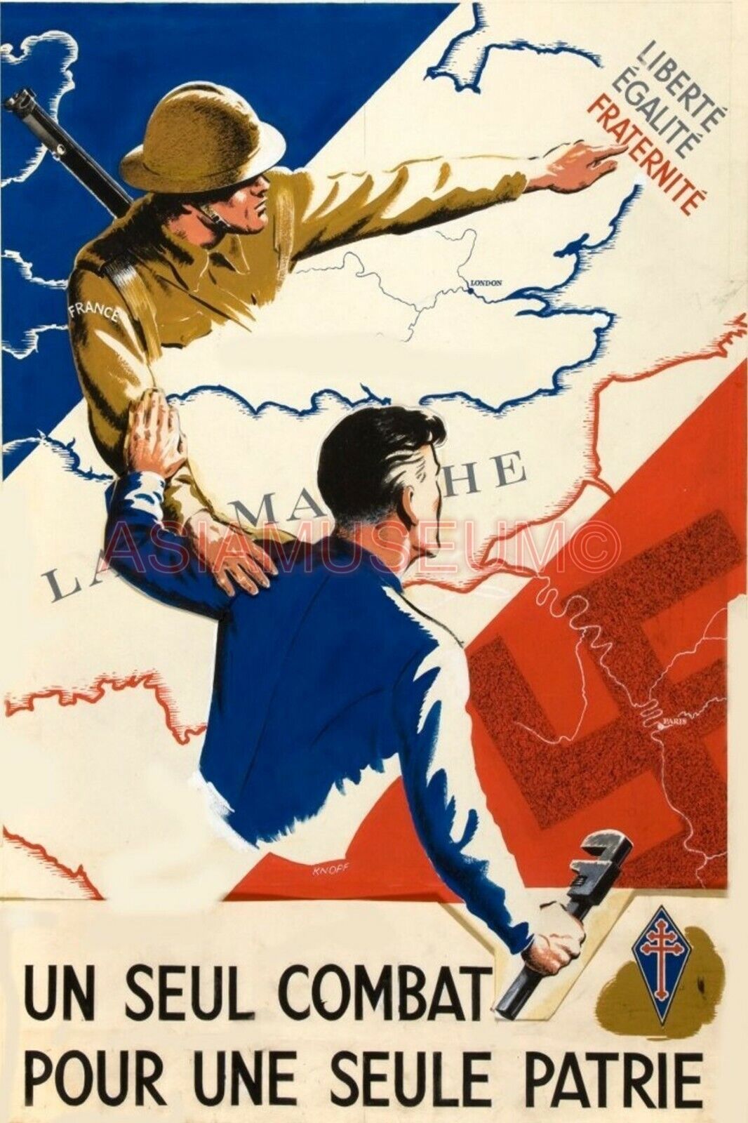 1945 WW2 USA AMERICA FRANCE SOLDIER ARMY EUROPE MAP BATTLE PROPAGANDA Postcard