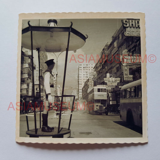 40s Traffic Police Car  Bus Busy Street Vintage Hong Kong Photograph 香港旧照片 29701