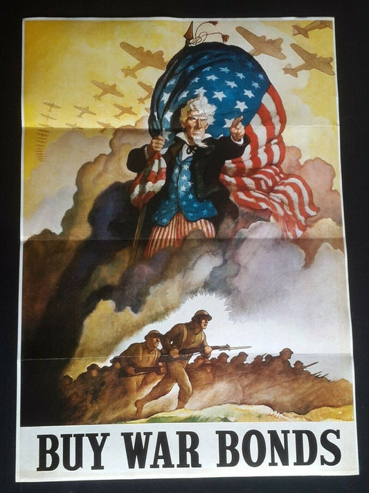 1942 WWii USA AMERICA CARTOON COMIC DESTROY AIRCRAFT WAR ARMY PROPAGANDA POSTER