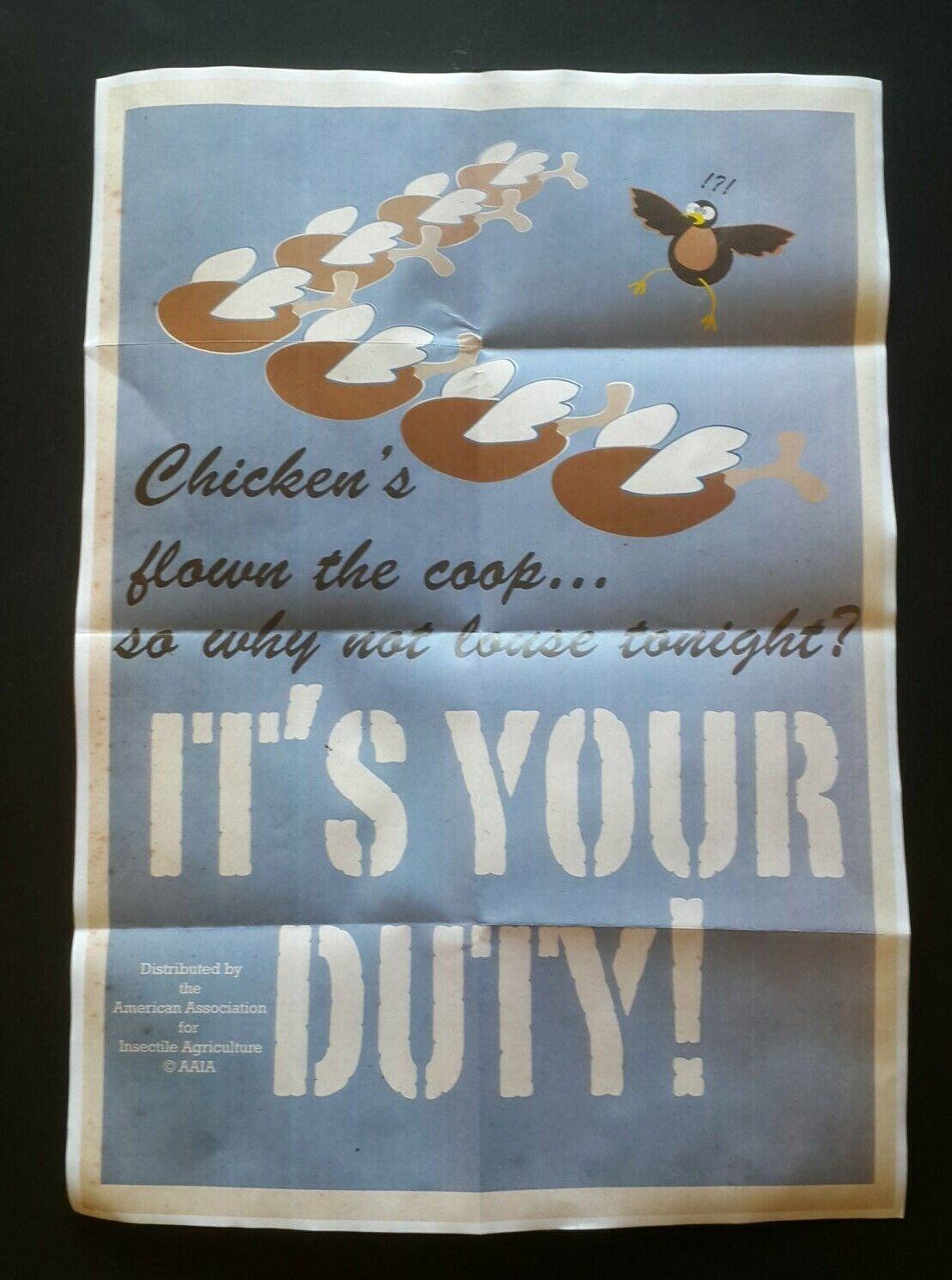 1942 WW2 USA AMERICA CHICKEN WAR AIRCRAFT AIR FORCE SOLDIER US PROPAGANDA POSTER