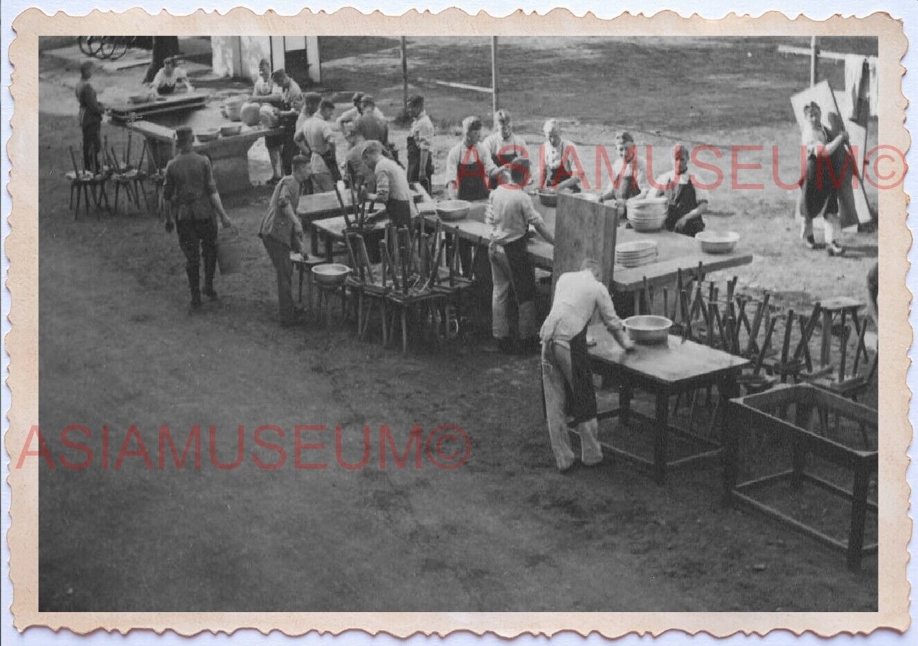 WWii D-DAY NORMANDY EUROPE ARMY SOLDIER Field Training Kitchen War Photo A029