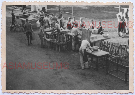 WWii D-DAY NORMANDY EUROPE ARMY SOLDIER Field Training Kitchen War Photo A029