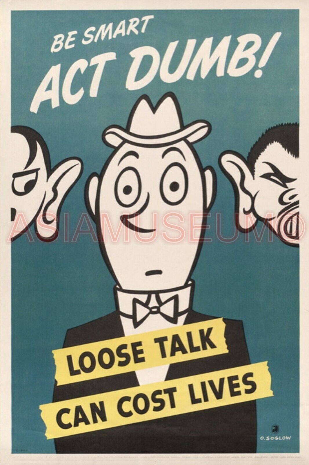 1943 WWii USA AMERICA LOOSE TALK COST LIVE ARMY SOLDIER TOJO PROPAGANDA Postcard