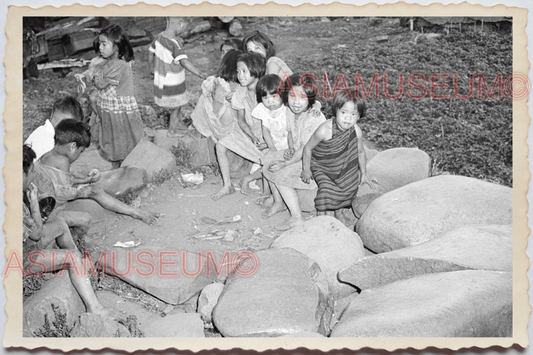 50s PHILIPPINES CHILDREN MOUNTAIN TRIBE GIRL BOY Cordillera Vintage Photo 24424