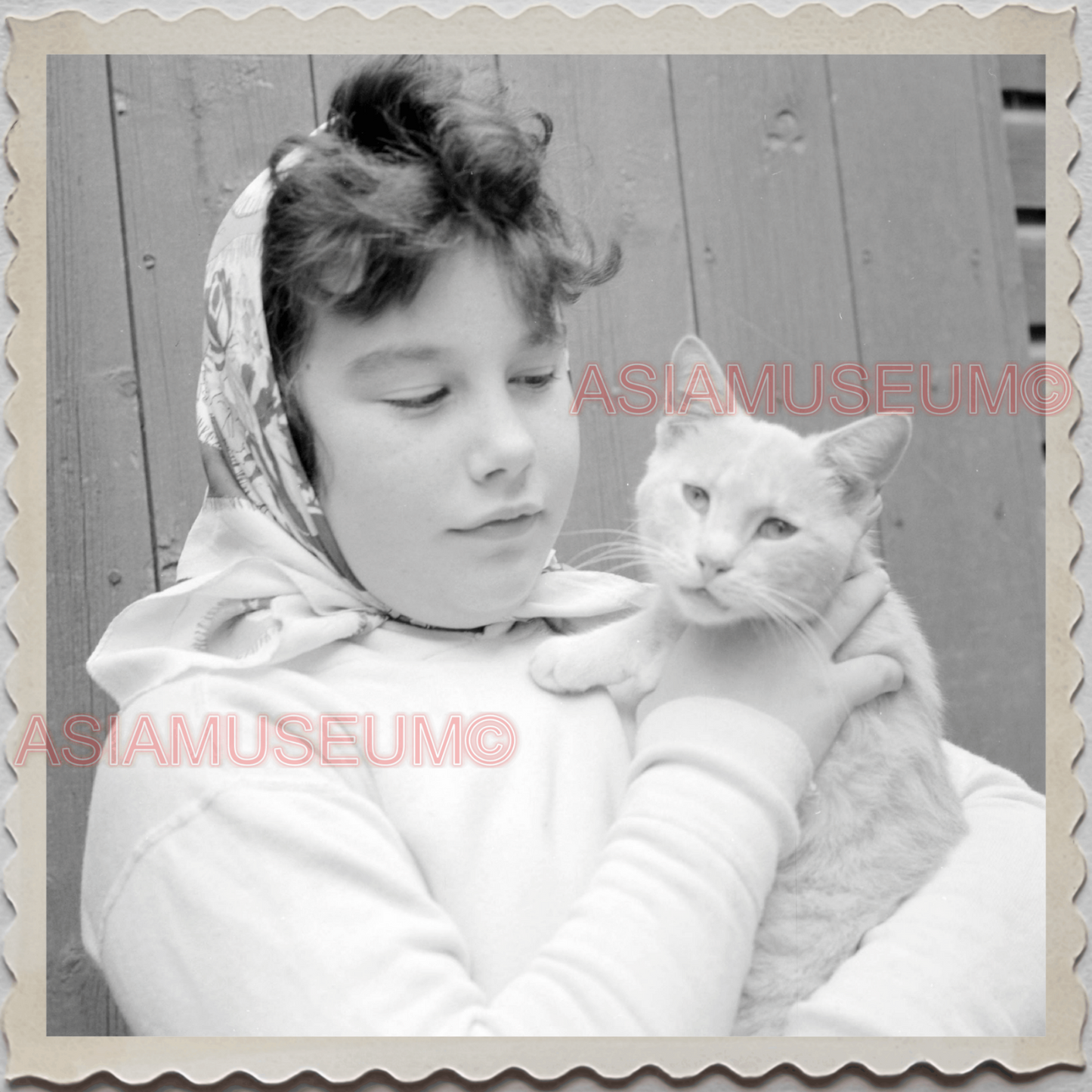 50s LAKE GENEVA WISCONSIN WALWORTH MILWAUKEE GIRL CAT VINTAGE USA Photo 9995