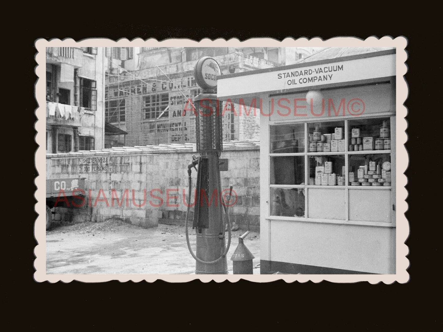 1940's WW2 Shelter Oil Gas Station War SOCOM Hong Kong Photograph 香港旧照片 #2816