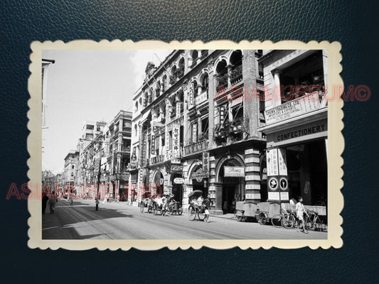 WW2 STREET SCENE RICKSHAW LAMP POST SHOP SIGN ADS Vintage Hong Kong Photo #1420