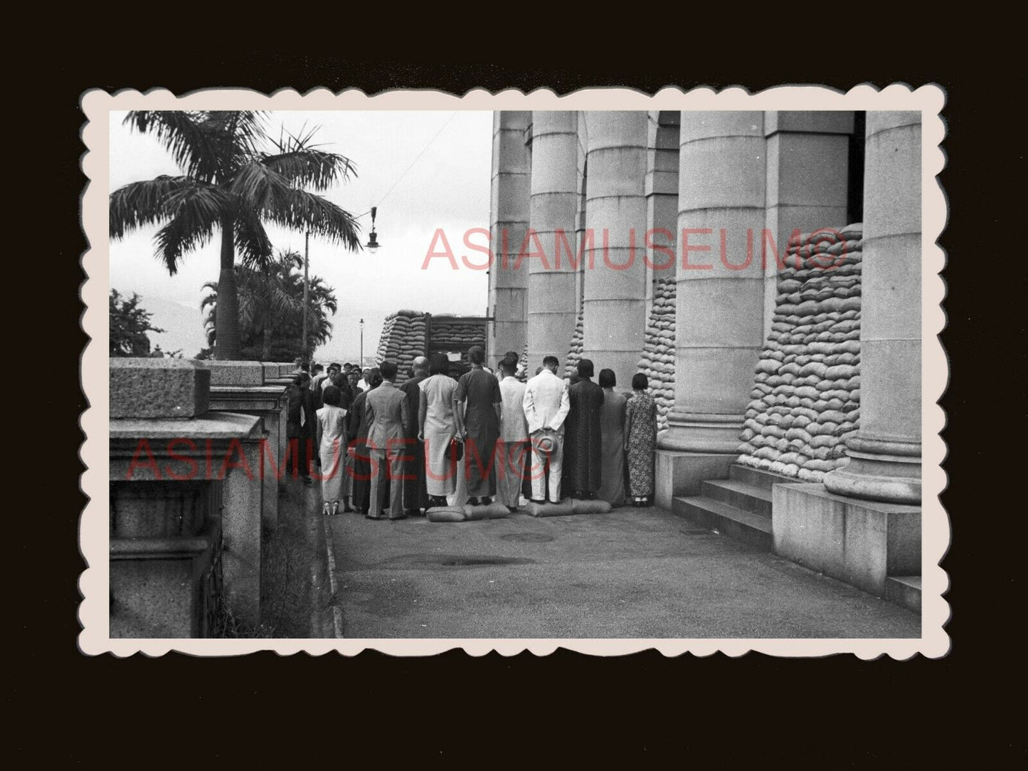 1940's Supreme Court Sandbag WW2  B&W Vintage Hong Kong Photograph 香港旧照片 #2525