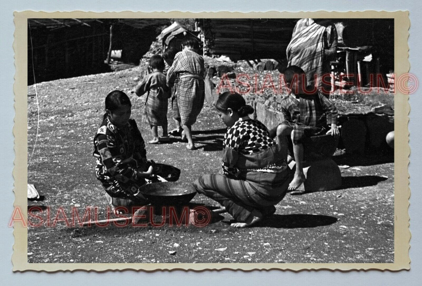 Women Lady Alishan Village Children Boys Vintage Taiwan Taipei Photo 老照片 #3699