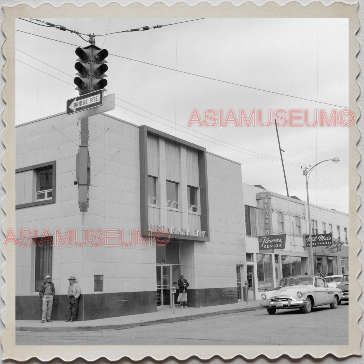 50s FAIRBANKS NORTH STAR BOROUGH ALASKA STREET SCENE SHOP OLD USA Photo 12175