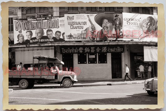 50s THAILAND BANGKOK STREET SCENE MOVIE CINEMA THEATER TRUCK Vintage Photo 37001