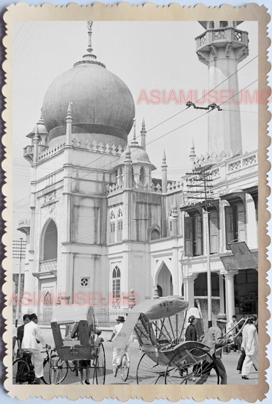 WW2 MASJID SULTAN MOSQUE ARAB STREET SCENE RICK Vintage Singapore Photo 17836