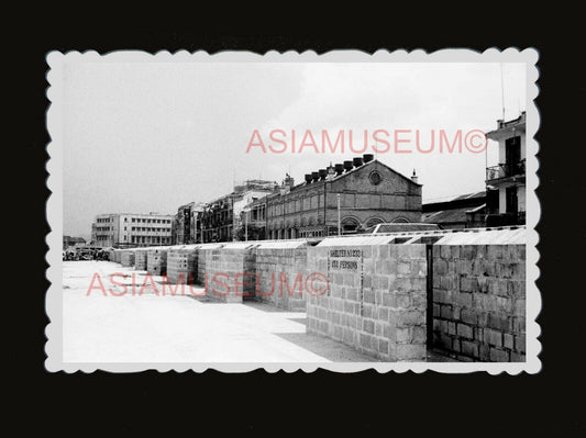 1940s WW2 Air Raid Shelter Building War Japan Vintage B&W Hong Kong Photo #1625