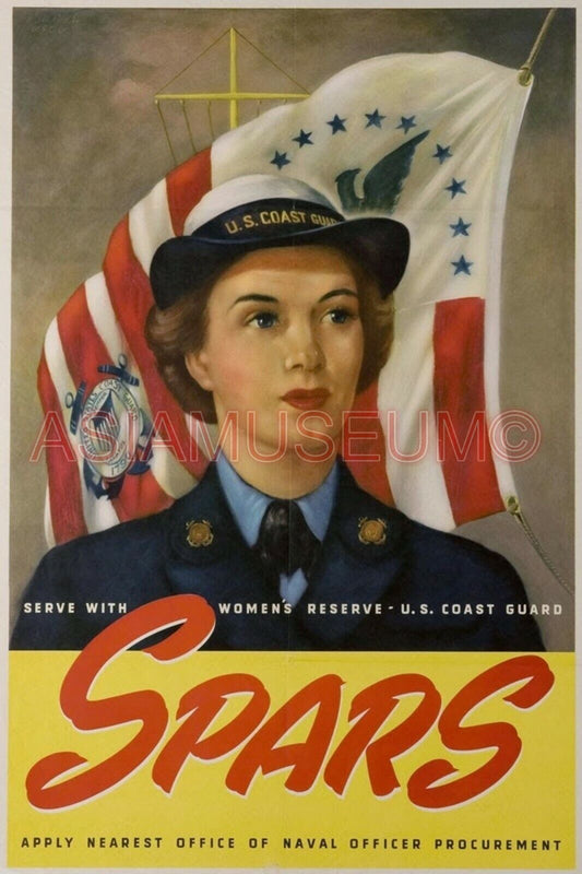 1943 WW2 USA WOMEN SPARS NAVAL NAVY MARINES ARMY SOLDIER WAR PROPAGANDA Postcard