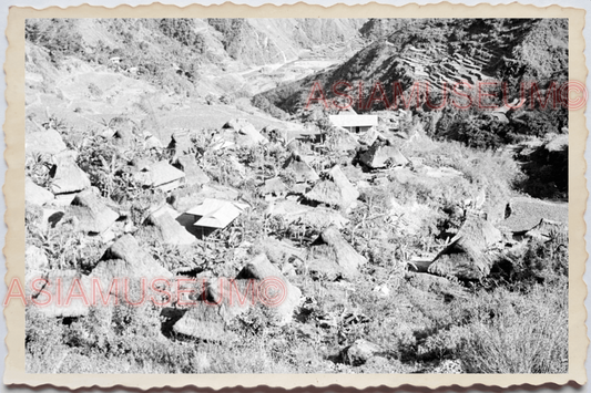 50s PHILIPPINES MOUNTAIN Cordillera RICE TERRACE HILL HOUSE Vintage Photo 24130