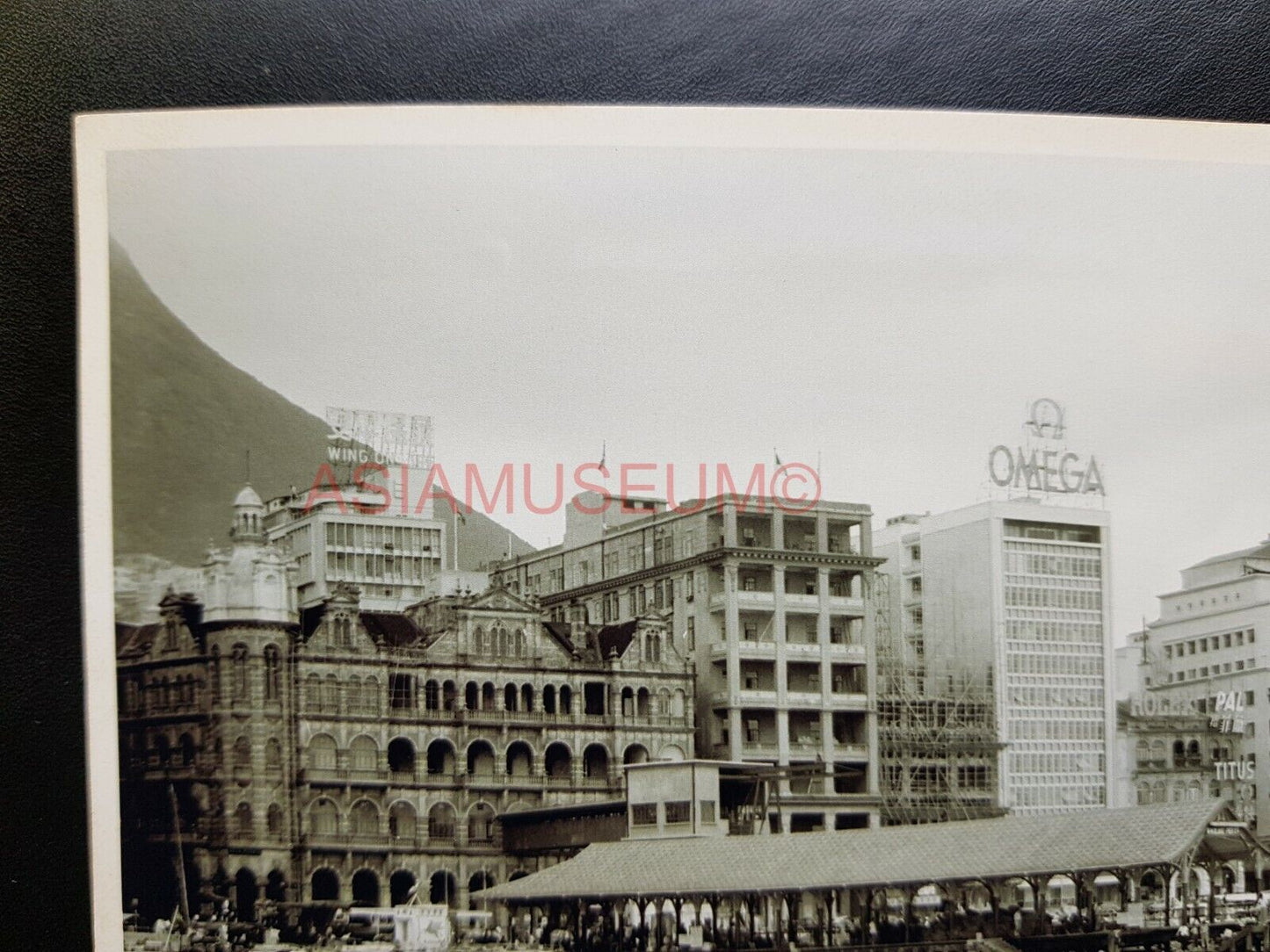 Harbor Jetty Ferry Terminal Omega Vintage Old Hong Kong Photo Postcard RPPC 2922