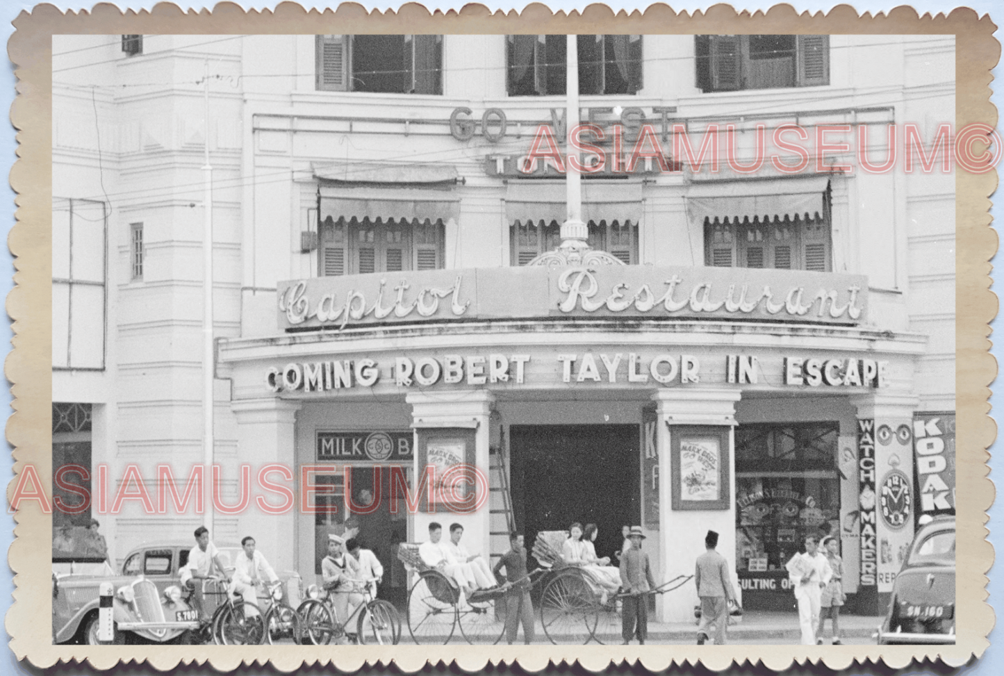 WW2 Street Capital Theater Robert Taylor Escape Vintage Singapore Photo 17593