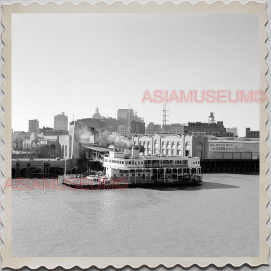 50s NEW ORLEANS LOUISIANA CITY MISSISSIPPI FERRY PORT HARBOR OLD USA Photo 10876