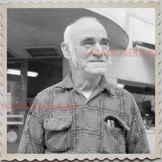 50s FAIRBANKS NORTH STAR BOROUGH ALASKA ELDERLY MAN PORTRAIT OLD USA Photo 12248