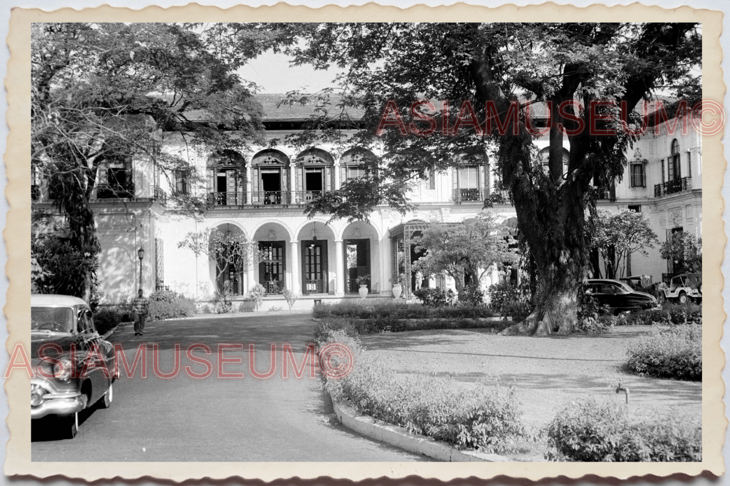 50s PHILIPPINES MANILA SPANISH CAR AMERICA COLONIAL HOUSE Vintage Photo 27425