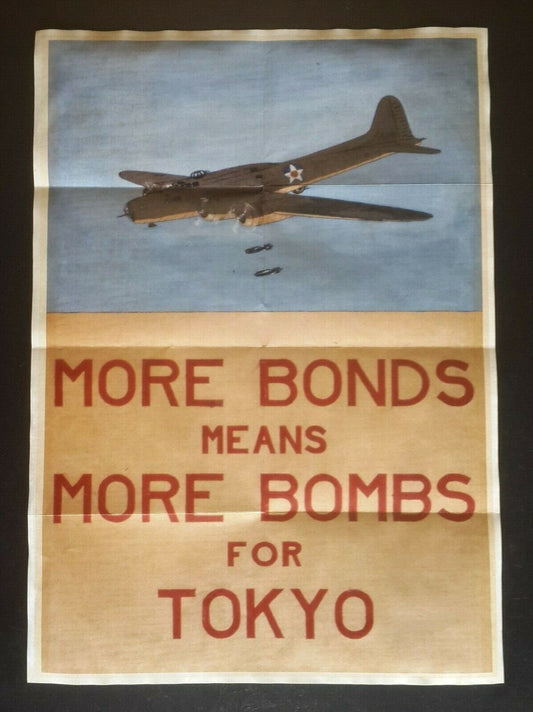 1943 WW2 USA AMERICA BOMBER BUY WAR BONDS BOMB TOKYO JAPAN WAR PROPAGANDA POSTER