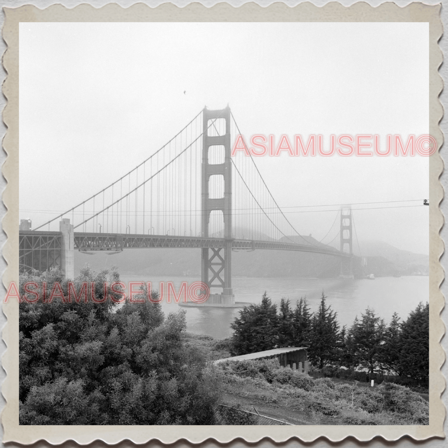 50s SAN FRANSCISCO CALIFORNIA GOLDEN GATE BRIDGE SKYLINE VINTAGE USA Photo 11855