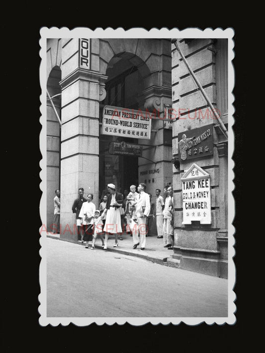 1940s Pedder Street Des Voeux Road Building Vintage B&W Hong Kong Photo #1623