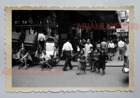 KOWLOON RICKSHAW STREET SCENE CHILDREN BOY GIRL HONG KONG Photograph 23153 香港旧照片