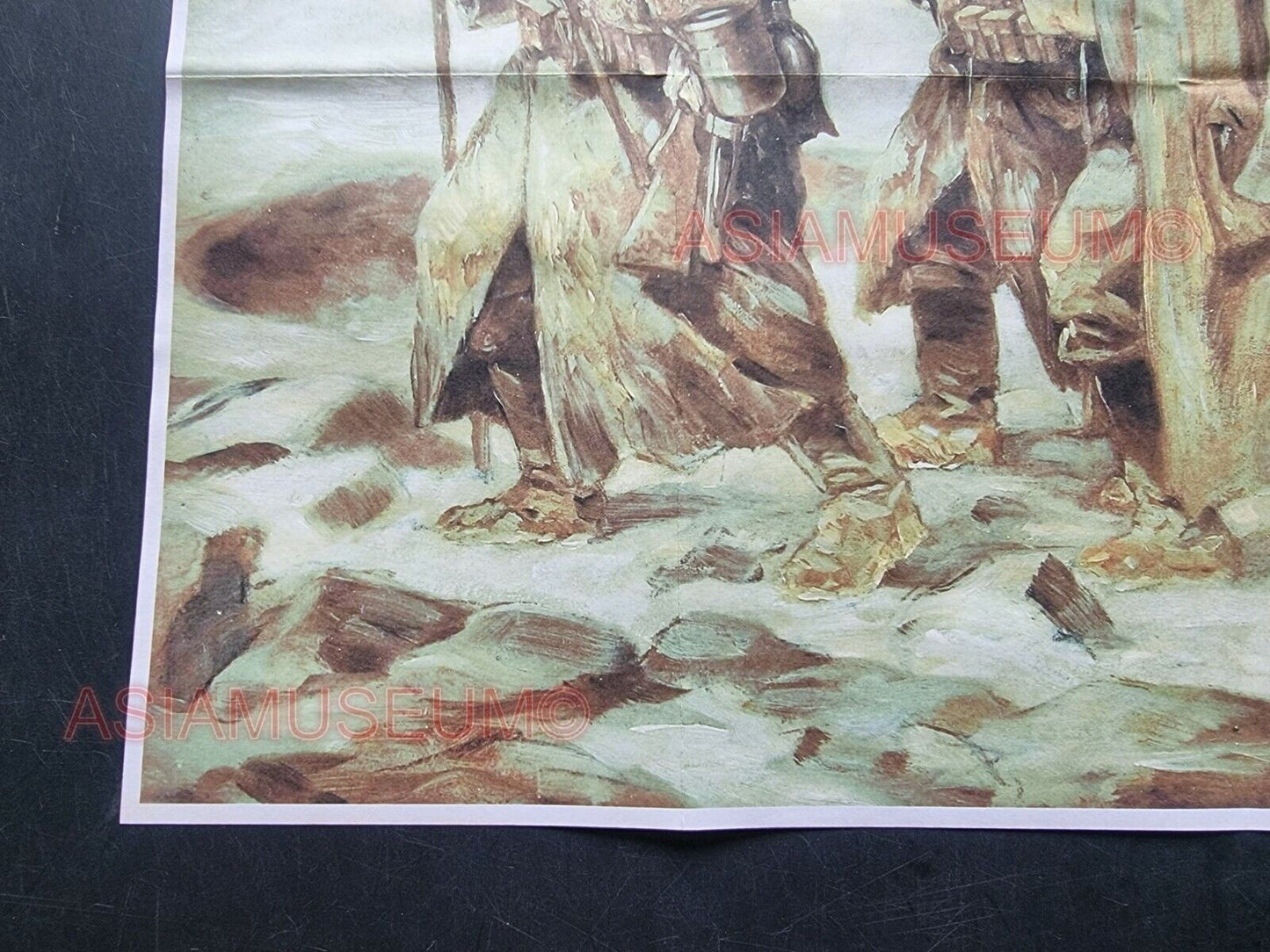 1942 WW2 USA AMERICA ARMY SOLDIER ART PAINTING WINTER SNOW WAR PROPAGANDA POSTER