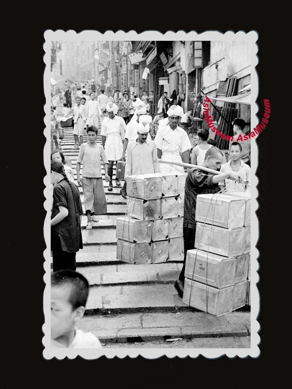 50s Vintage Hong Kong Photo Labor Central Victoria Step Street British Army #448