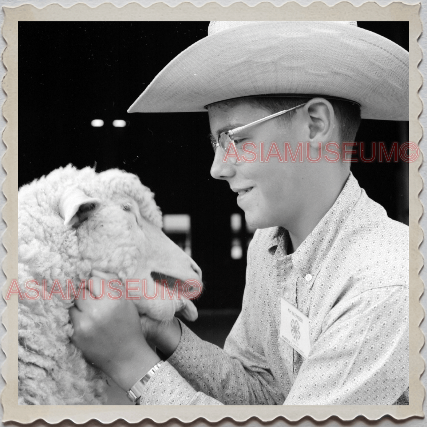 50s BILLINGS MONTANA FAIR YELLOWSTONE RIVER COWBOY SHEEP VINTAGE USA Photo 8675