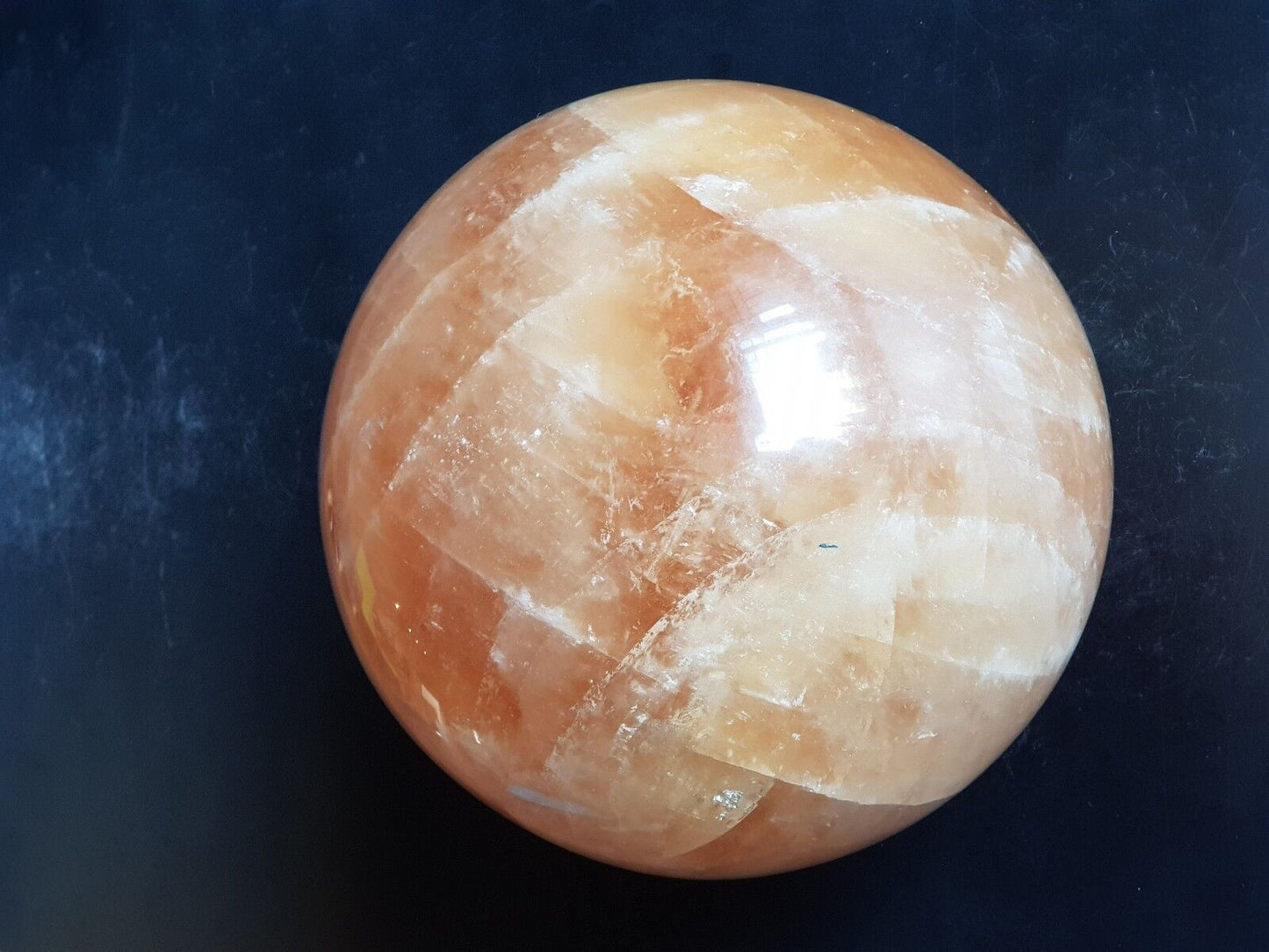 46.3LB NATURAL CITRINE Yellow Calcite Quartz Crystal Sphere BALL HEALING point