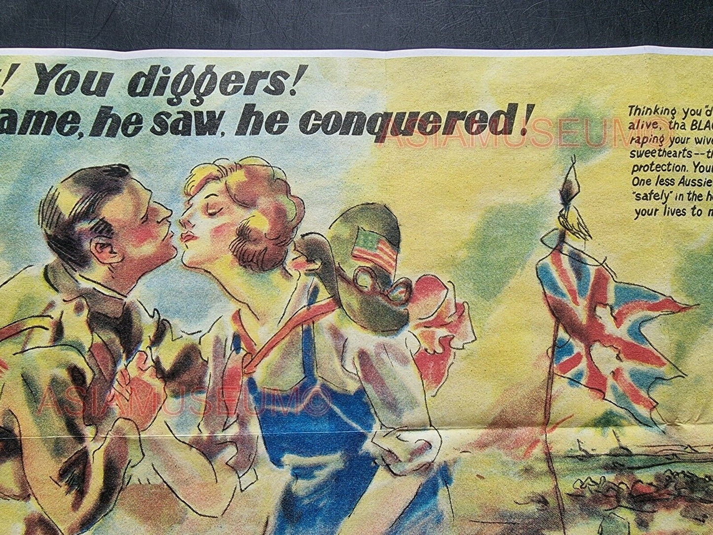 1944 WW2 USA AMERICA AUSTRALIA PACIFIC JAPAN WAR WOMEN LADY PROPAGANDA POSTER