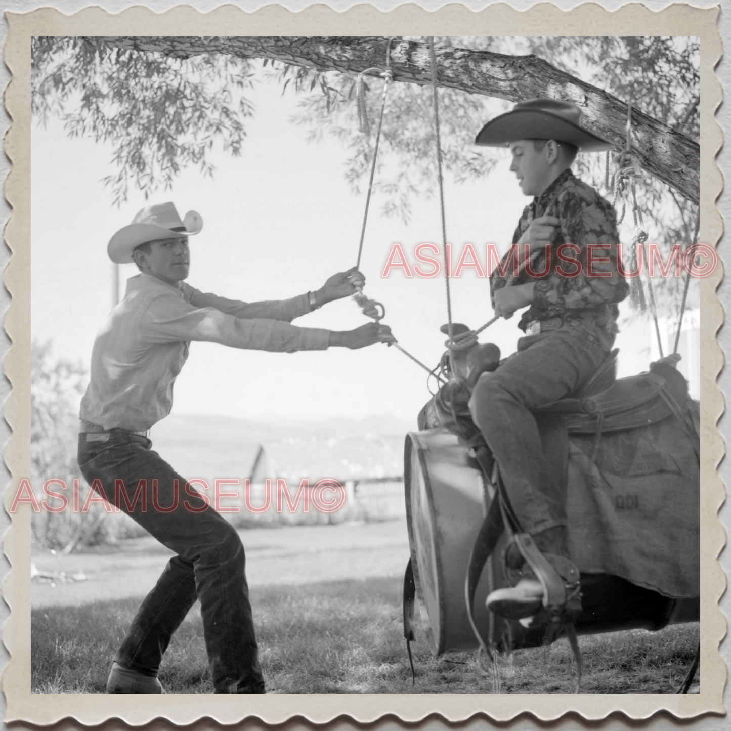 50s AUGUSTA KRONE RANCH COWBOY BOY BARREL US VINTAGE OLD USA AMERICA Photo 11151