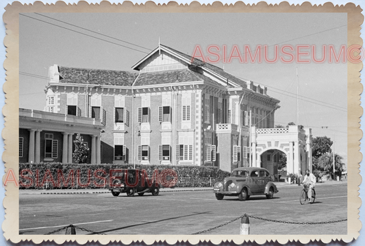 WW2 Street Scene British Colonial Building Car Man Vintage Singapore Photo 17530