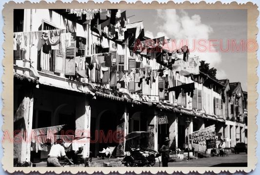 WW2 BRITISH HOUSING SHOP STORE STREET SCENE ROAD RICKSHAW SINGAPORE PHOTO 34903