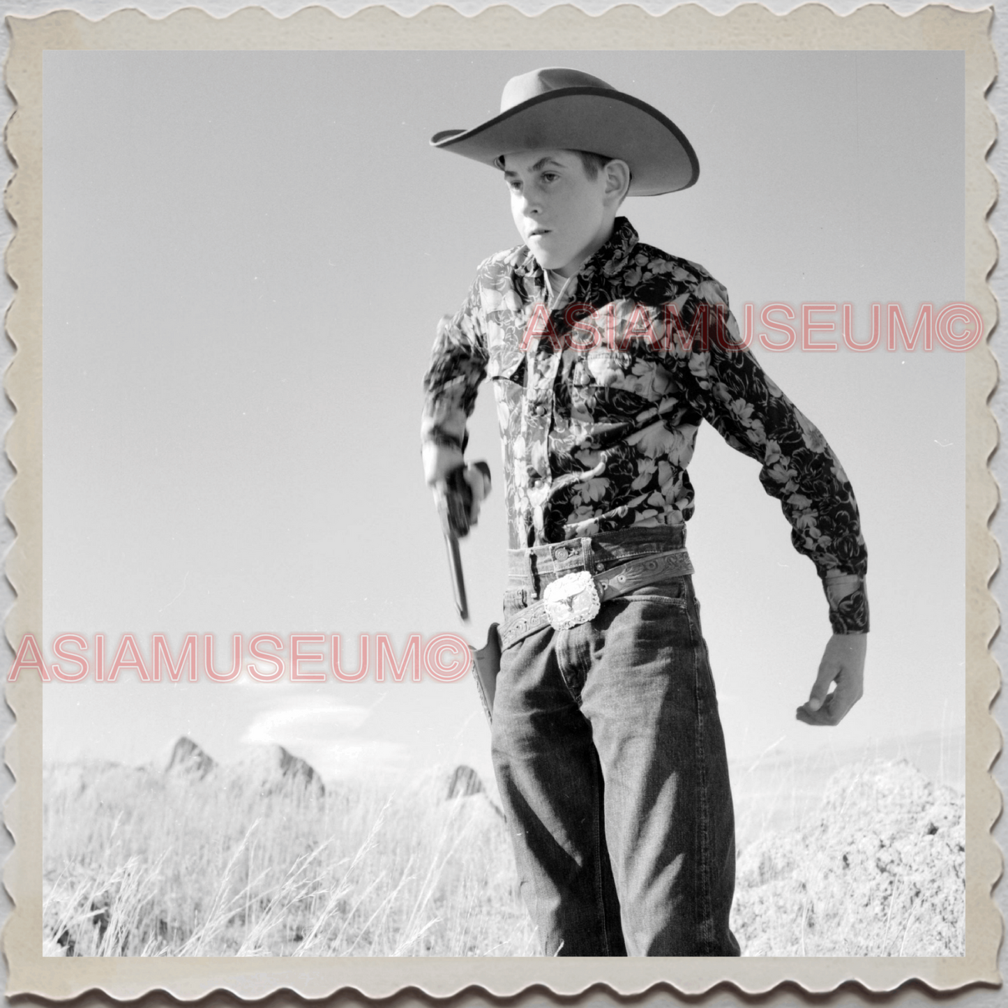 50s AUGUSTA KRONE RANCH COWBOY BOY GUN HAT  VINTAGE OLD USA AMERICA Photo 11606